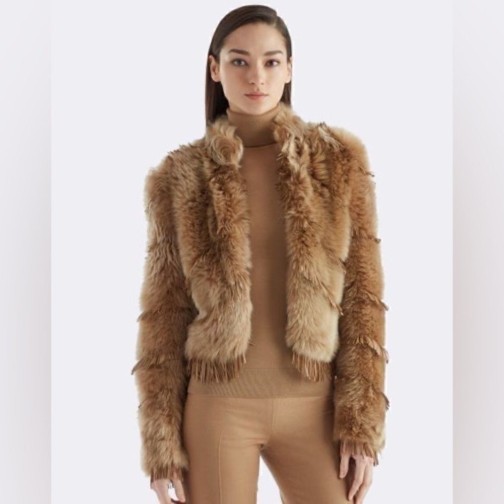 Ralph Lauren ‘15 Collection Tan Italian Lamb Shearling & Suede Fringe Jacket - Picture 2 of 16